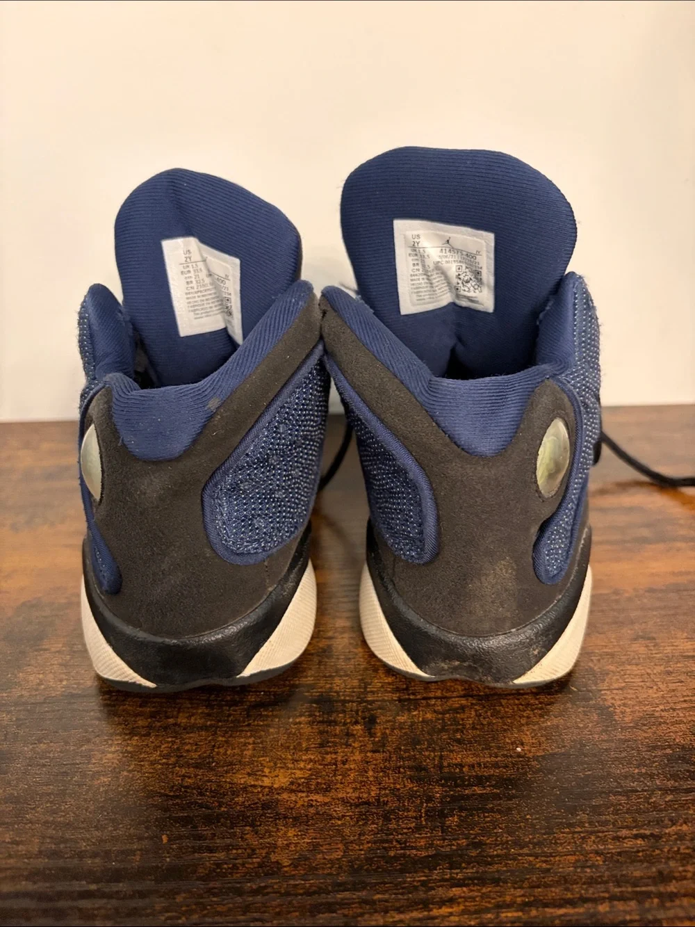 Kids Air Jordan Retro 13 Style Navy & Black Sneakers
